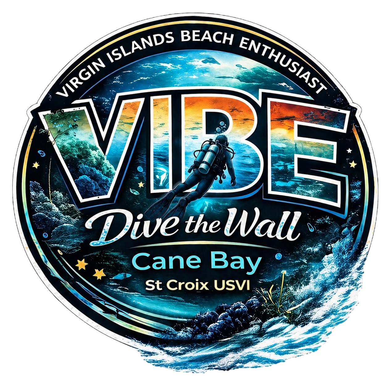 VIBE Dive the Wall Tee – Cane Bay St Croix USVI Scuba Shirt