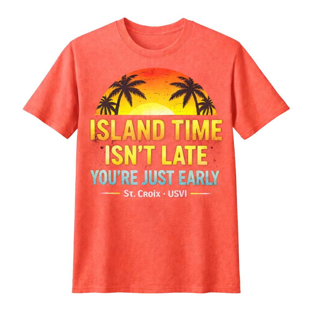 Island Time Isn't Late - St Croix USVI Tee