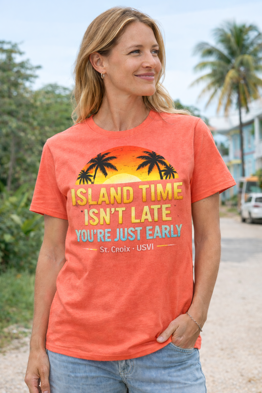 Island Time Isn't Late - St Croix USVI Tee