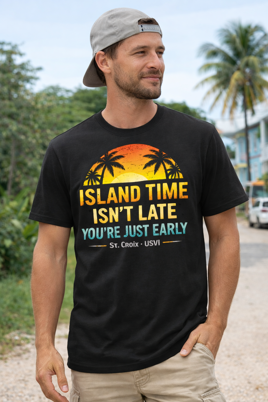 Island Time Isn't Late - St Croix USVI Tee