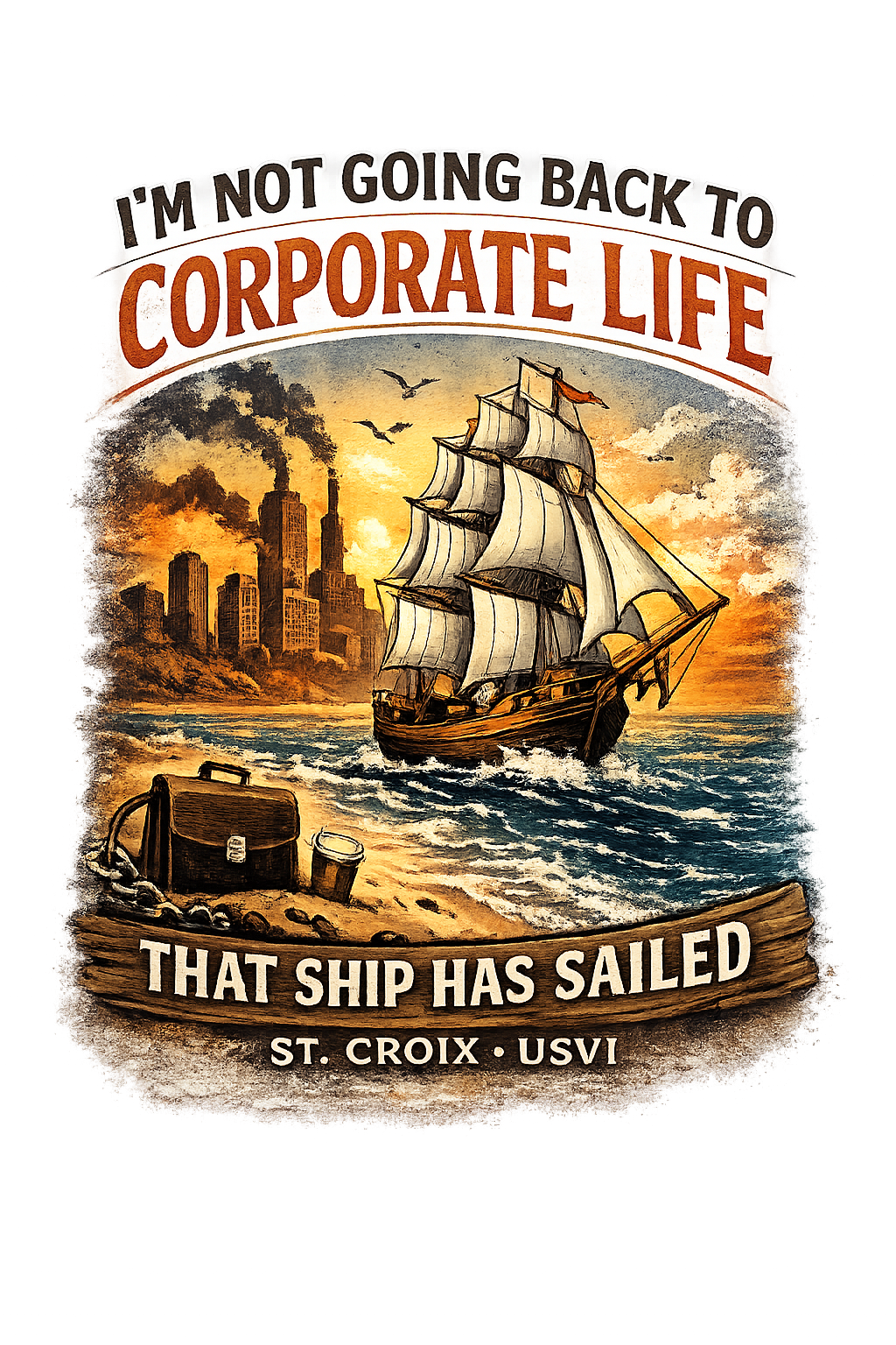I’m Not Going Back to Corporate Life – That Ship Has Sailed | St. Croix USVI Premium T-Shirt