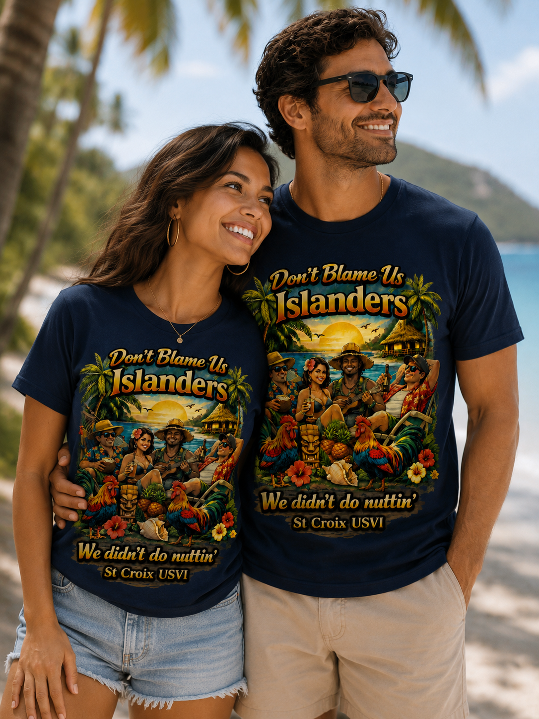 Don’t Blame Us Islanders Tee – St Croix USVI Tropical Island Shirt