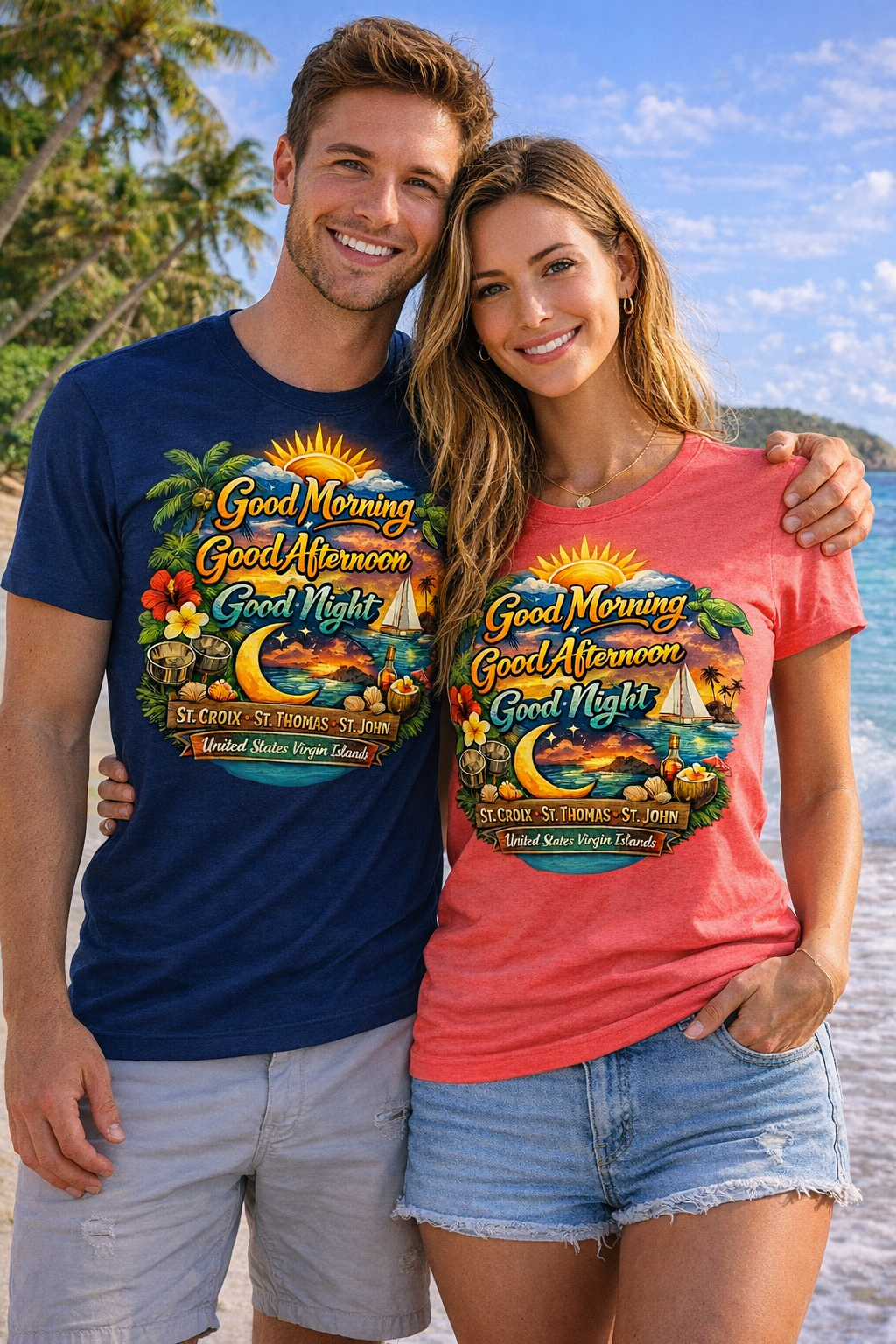 Good Morning, Good Afternoon, Good Night – USVI Island Vibes Tee