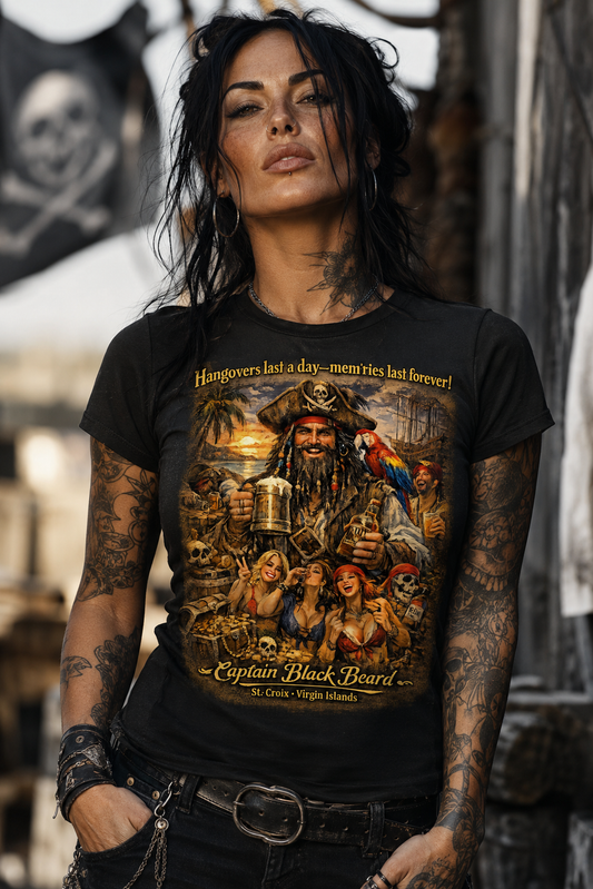Captain Black Beard T-Shirt – St. Croix USVI Pirate Party Tee | Island Vibes Graphic Shirt