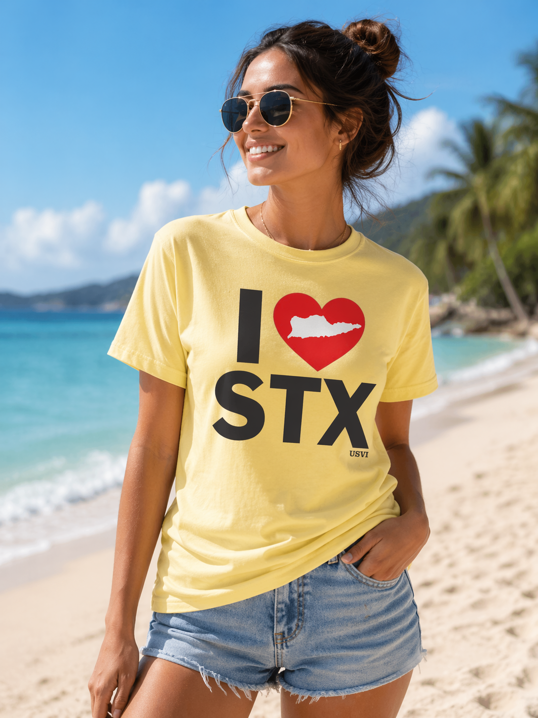 I ❤️ STX Tee Shirt – St. Croix USVI Island Love Graphic Tee