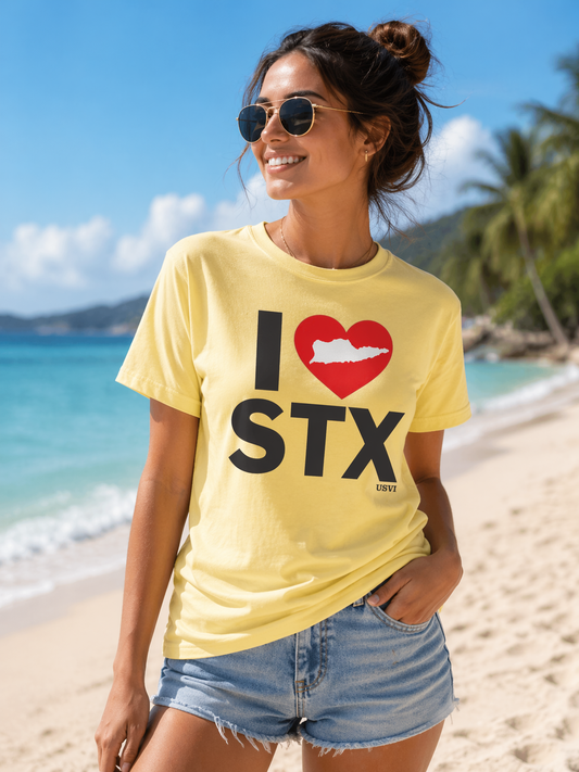 I ❤️ STX Tee Shirt – St. Croix USVI Island Love Graphic Tee