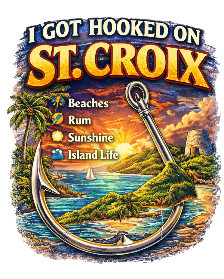 I Got Hooked on St. Croix™ Premium Couple’s Beach Tee – US Virgin Islands Island Life Shirt