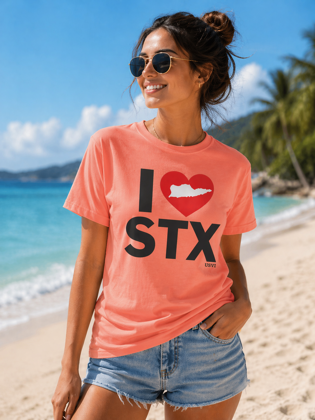 I ❤️ STX Tee Shirt – St. Croix USVI Island Love Graphic Tee