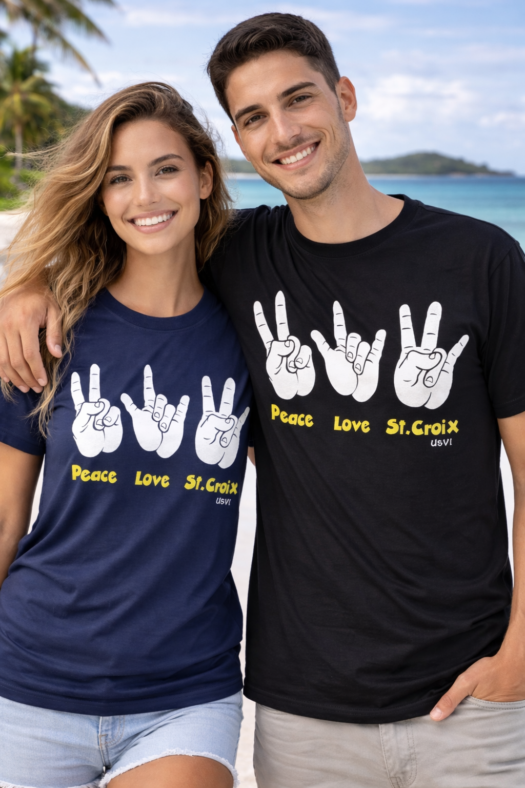 Peace Love St. Croix Hand Signs T-Shirt | USVI Island Vibes Tee