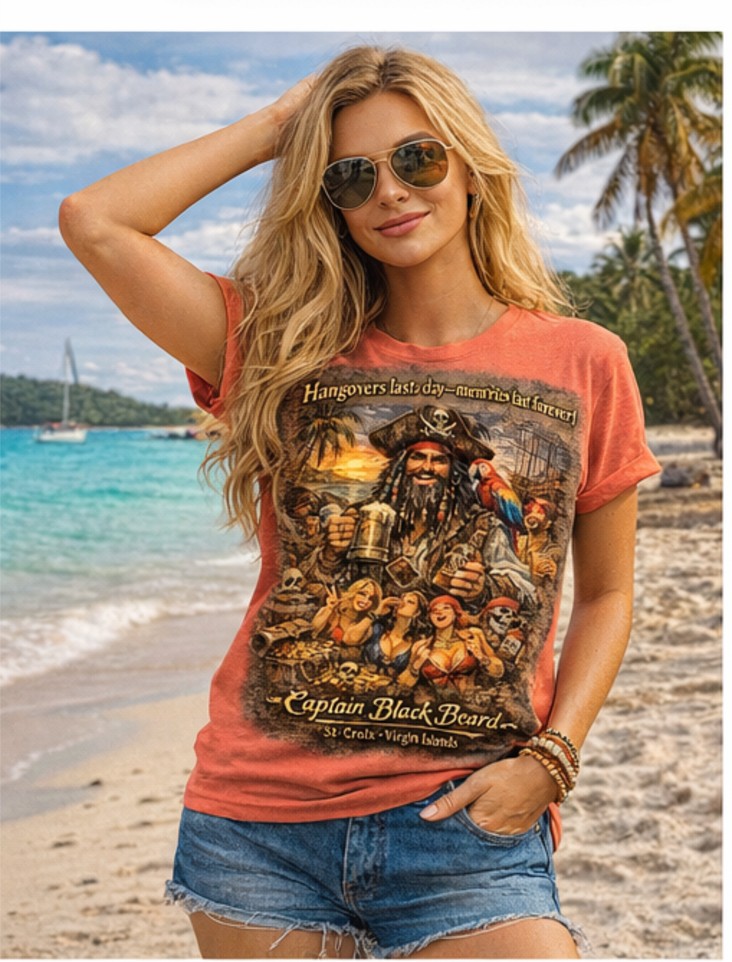 Captain Black Beard T-Shirt – St. Croix USVI Pirate Party Tee | Island Vibes Graphic Shirt
