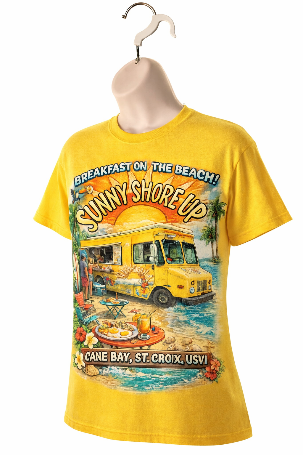 Sunny Shore Up – Breakfast on the Beach | Cane Bay, St. Croix USVI Premium T-Shirt
