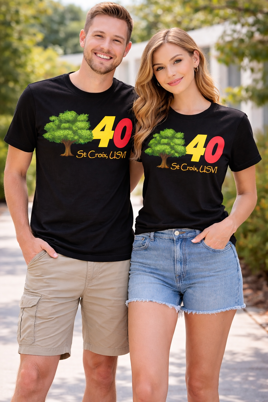 “Tree-Four-Zero” 340 Mahogany Tee – St. Croix USVI Area Code Shirt