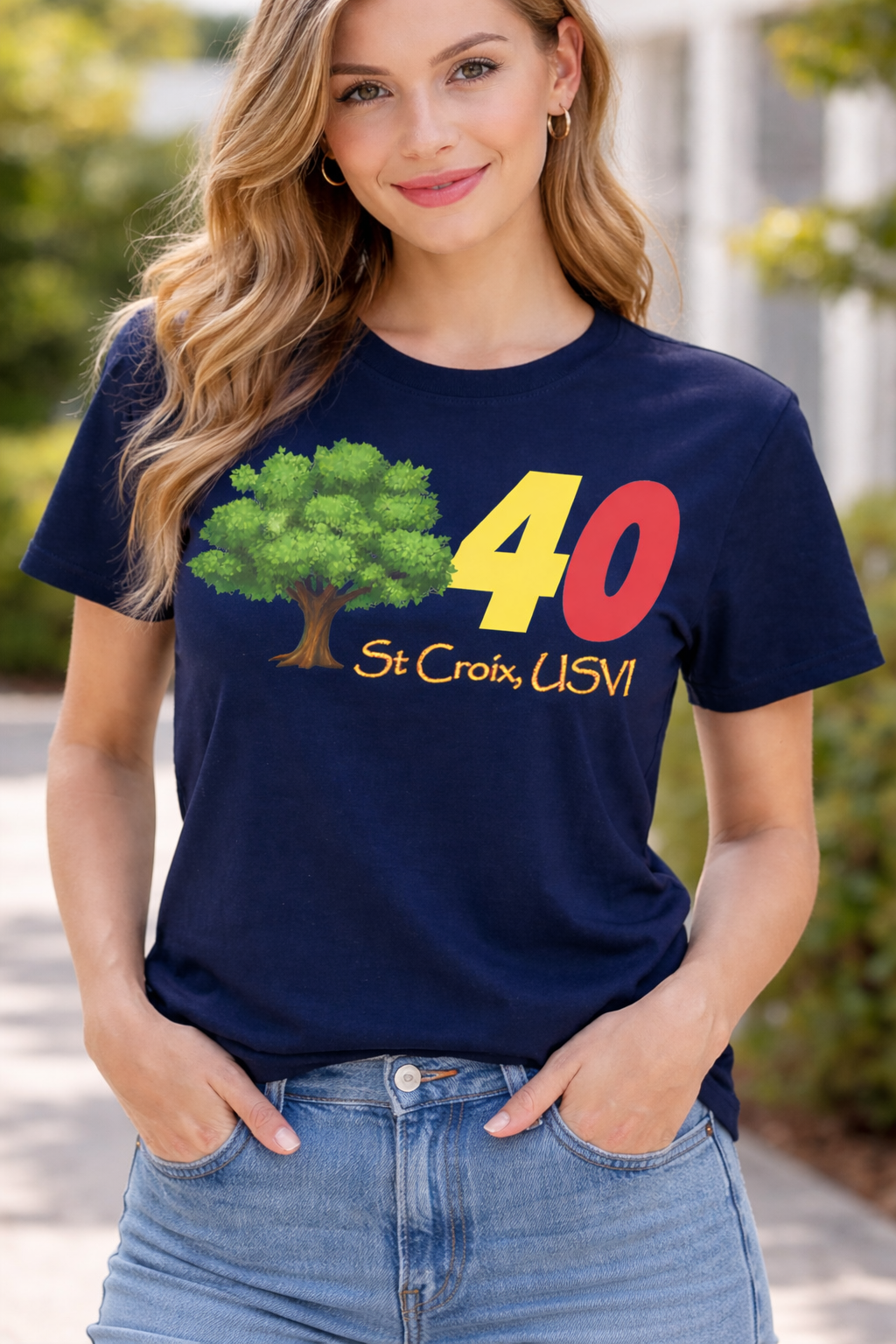 “Tree-Four-Zero” 340 Mahogany Tee – St. Croix USVI Area Code Shirt