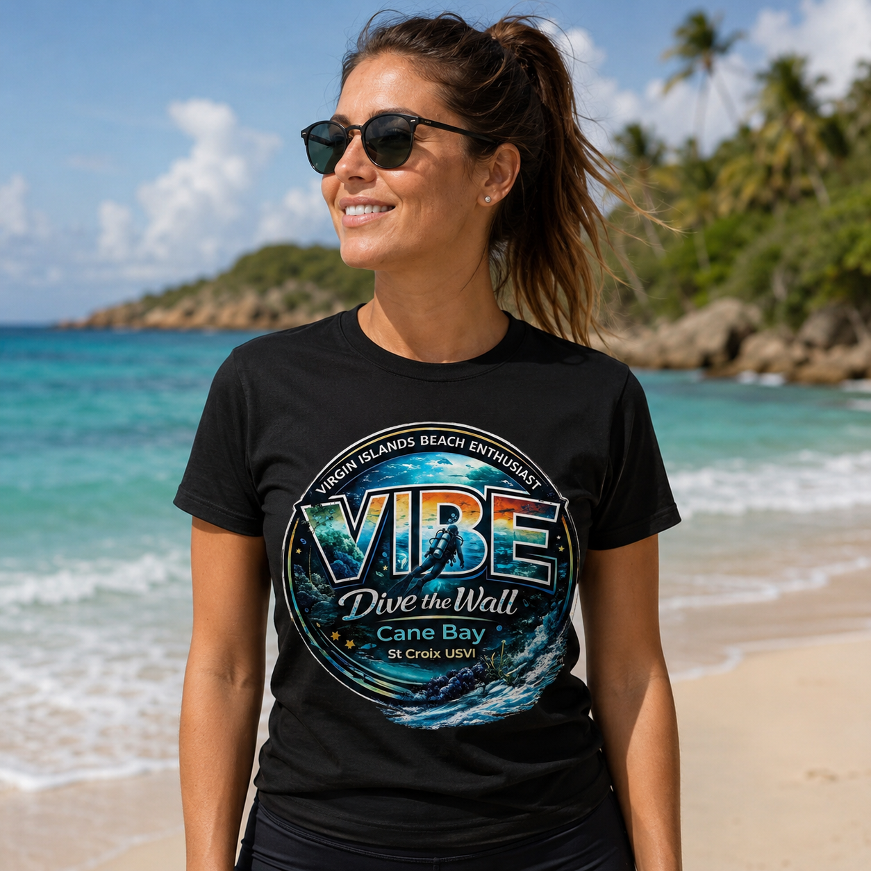 VIBE Dive the Wall Tee – Cane Bay St Croix USVI Scuba Shirt