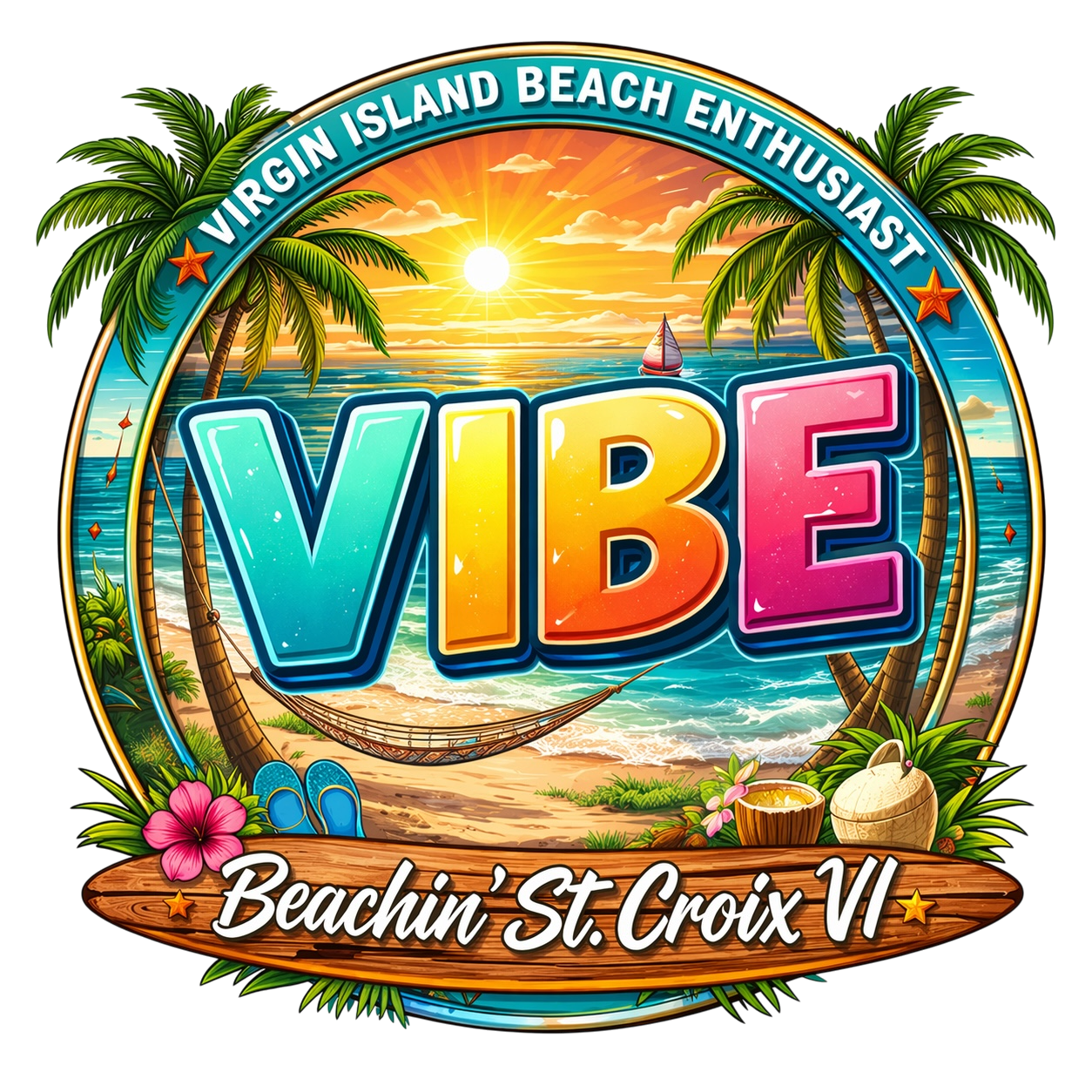 VIBE – Beachin’ St. Croix VI Tropical Island Tee