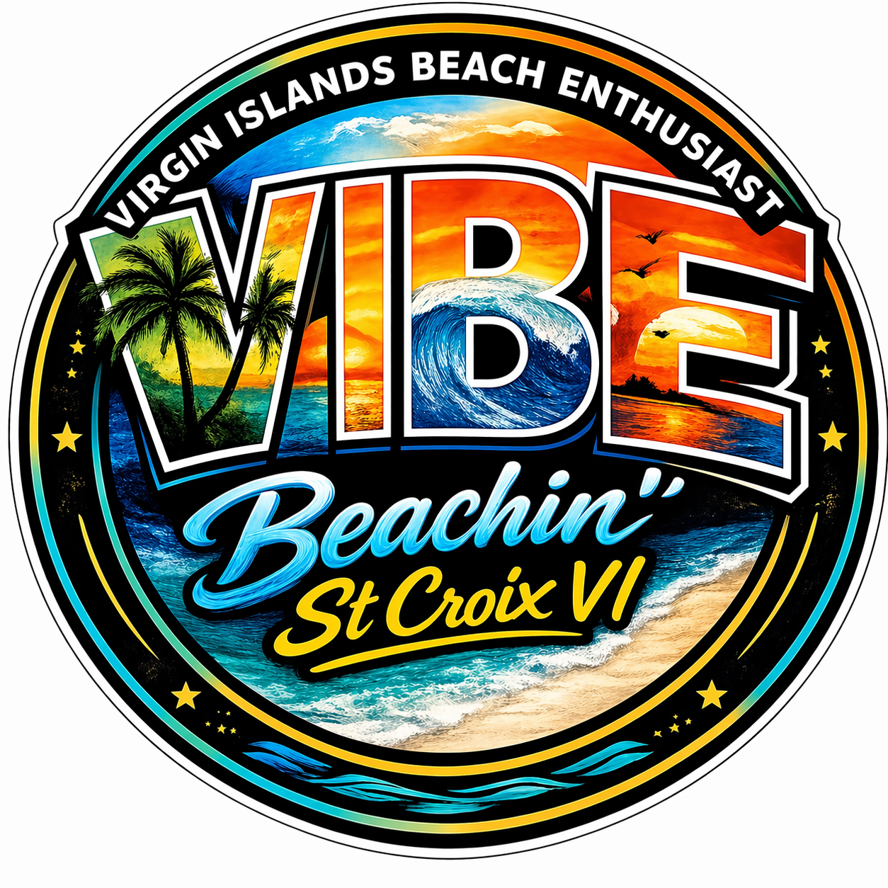 VIBE Beachin’ St Croix VI Tee – Virgin Islands Beach Enthusiast Shirt