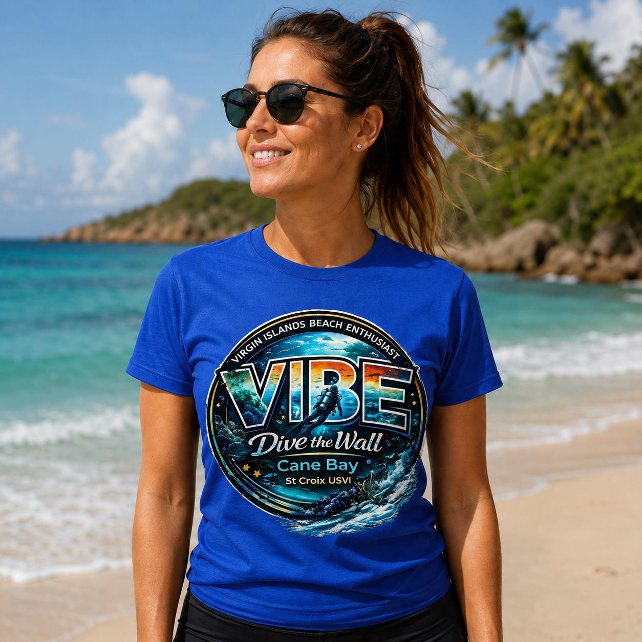 VIBE Dive the Wall Tee – Cane Bay St Croix USVI Scuba Shirt