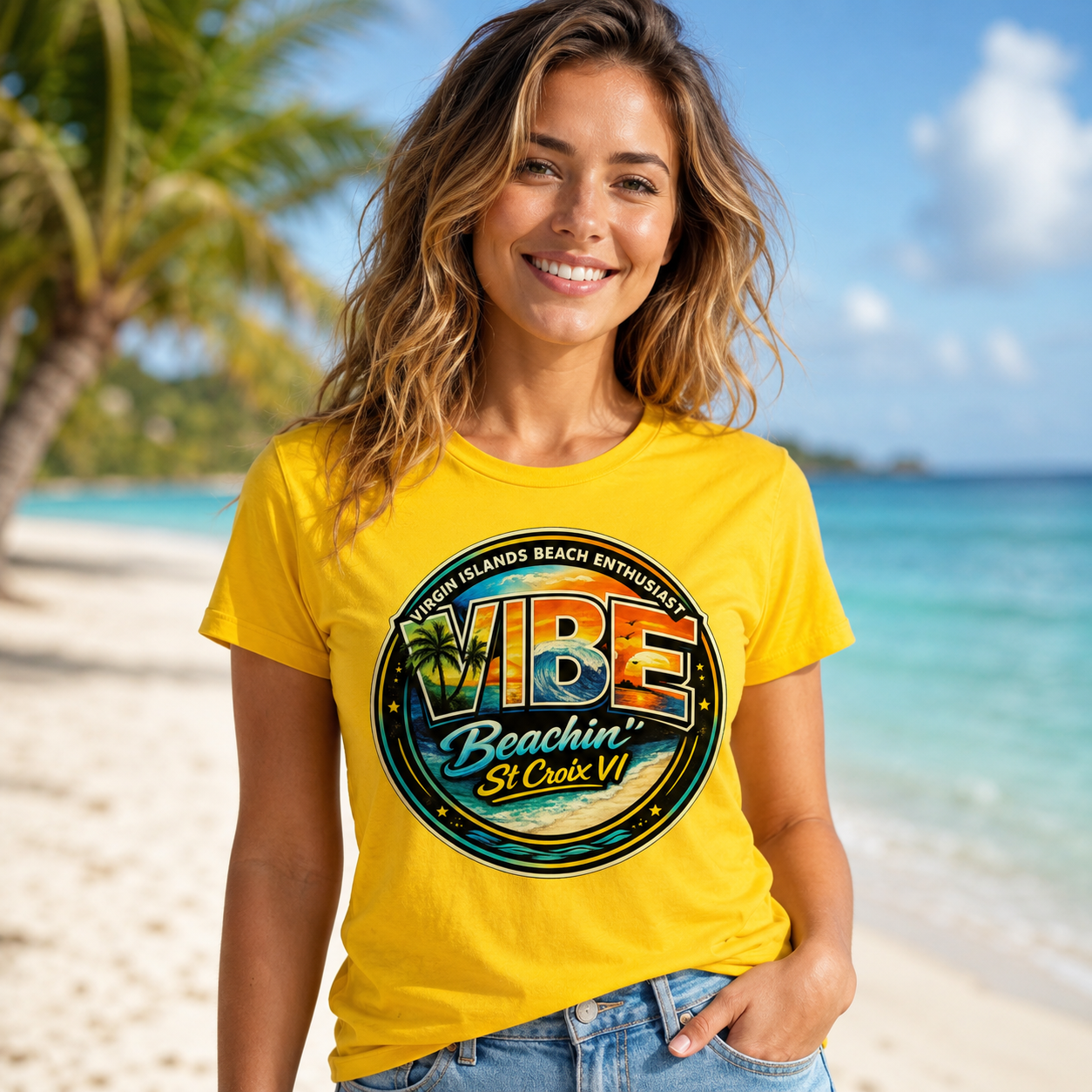 VIBE Beachin’ St Croix VI Tee – Virgin Islands Beach Enthusiast Shirt