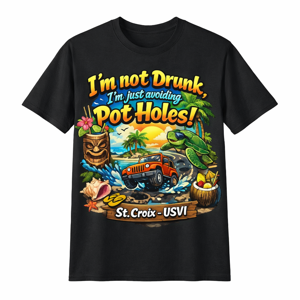 I'm Not Drunk, I'm Just Avoiding Pot Holes - St Croix USVI Tee Shirt
