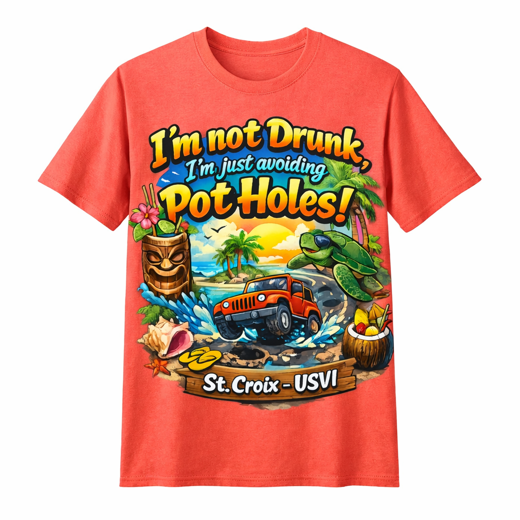 I'm Not Drunk, I'm Just Avoiding Pot Holes - St Croix USVI Tee Shirt